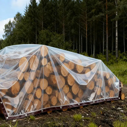 Clear Waterproof PETarp, TransparentOutdoor Cover With MetalGrommets