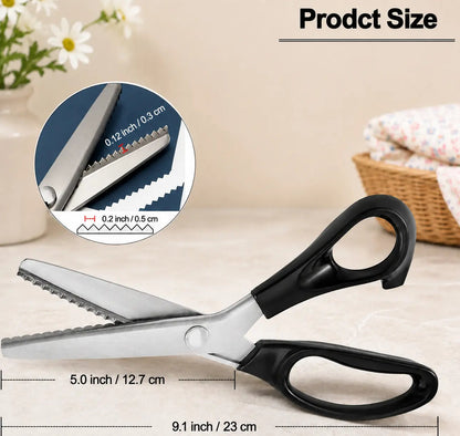 StainlessSteel Pinking Shears -Sharp Zig Zag FabricScissors