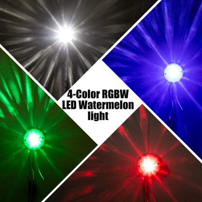 RGBW Lens LED Watermelon Lights For Trucks Side Marker Turn Signal Strobe Waterproof Chassis Lighting With Stainless Steel Bezel For Kenworth Peterbilt Freightliner Marine Boat Trailer