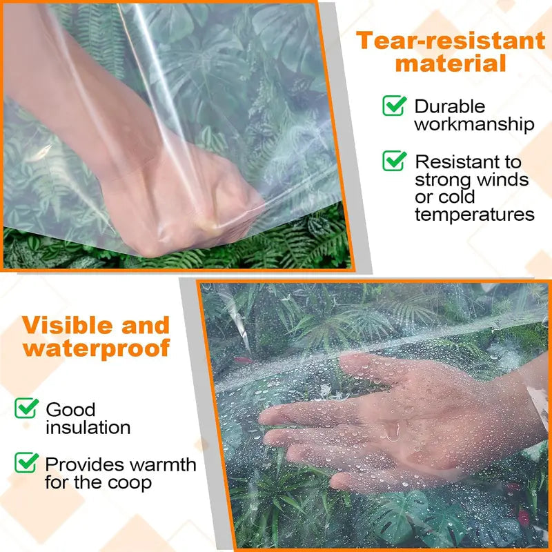 Clear Waterproof PETarp, TransparentOutdoor Cover With MetalGrommets