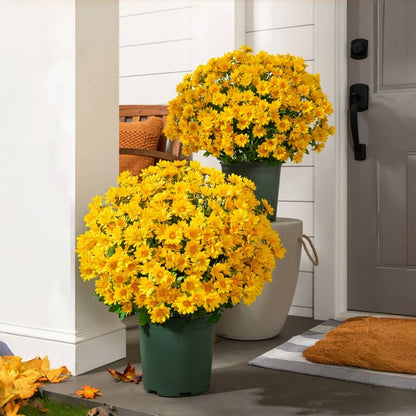 🔥 50% OFF Today Only 🔥 - Artificial Outdoor Mums Flowers - UV resistant, Waterproof, Windproof🌼