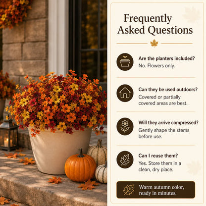 UV-Resistant Artificial Daisy Flowers for Fall Decor Halloween