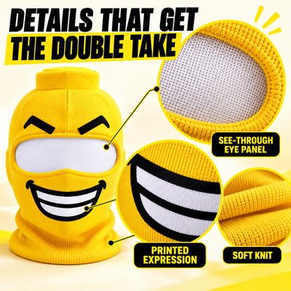 😂 Funny Face Knit Mask | 4 Expressions