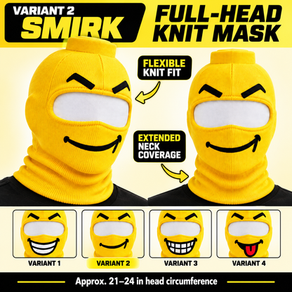 😂 Funny Face Knit Mask | 4 Expressions