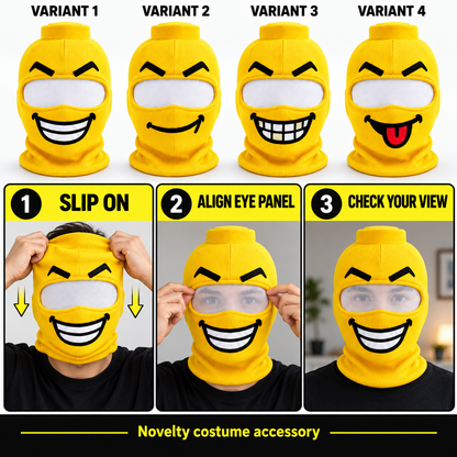 😂 Funny Face Knit Mask | 4 Expressions