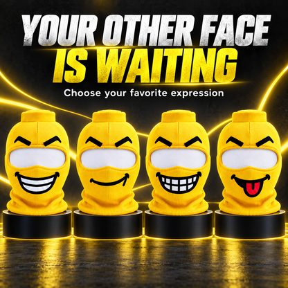 😂 Funny Face Knit Mask | 4 Expressions