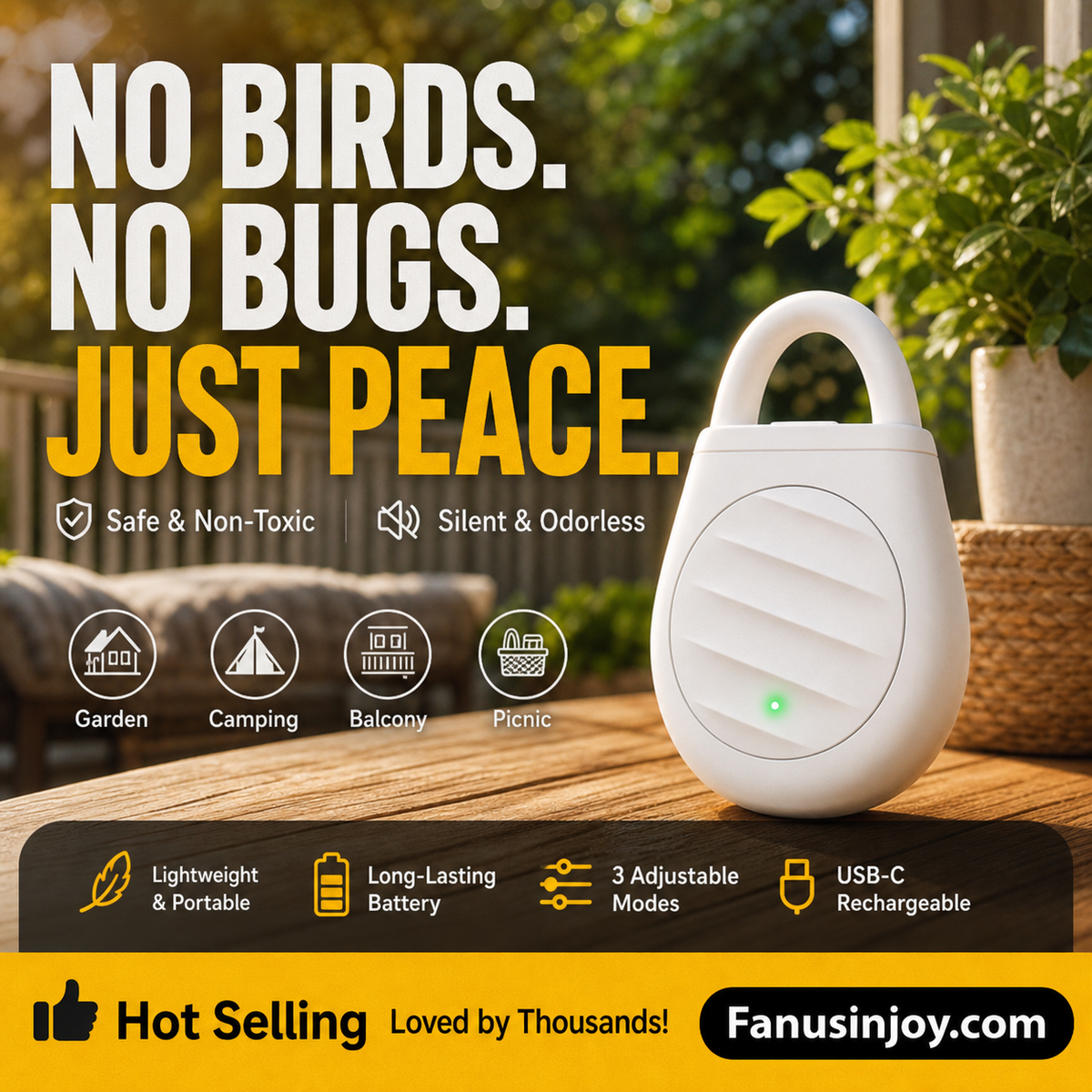 ⏳🔥LIMITED-TIME 50% OFF! ⏰Portable Ultrasonic Bird Repellent Keychain