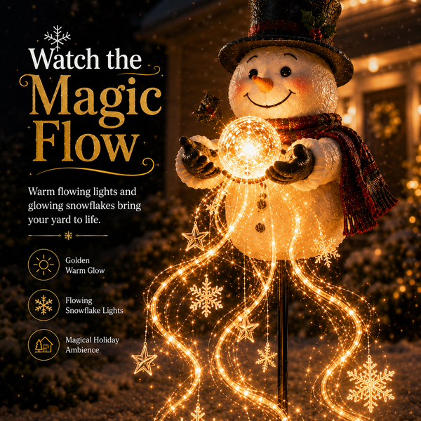 🎄50% OFF🎄Snowman Magic Flowing Snowflake LED Christmas Garden Light❄️