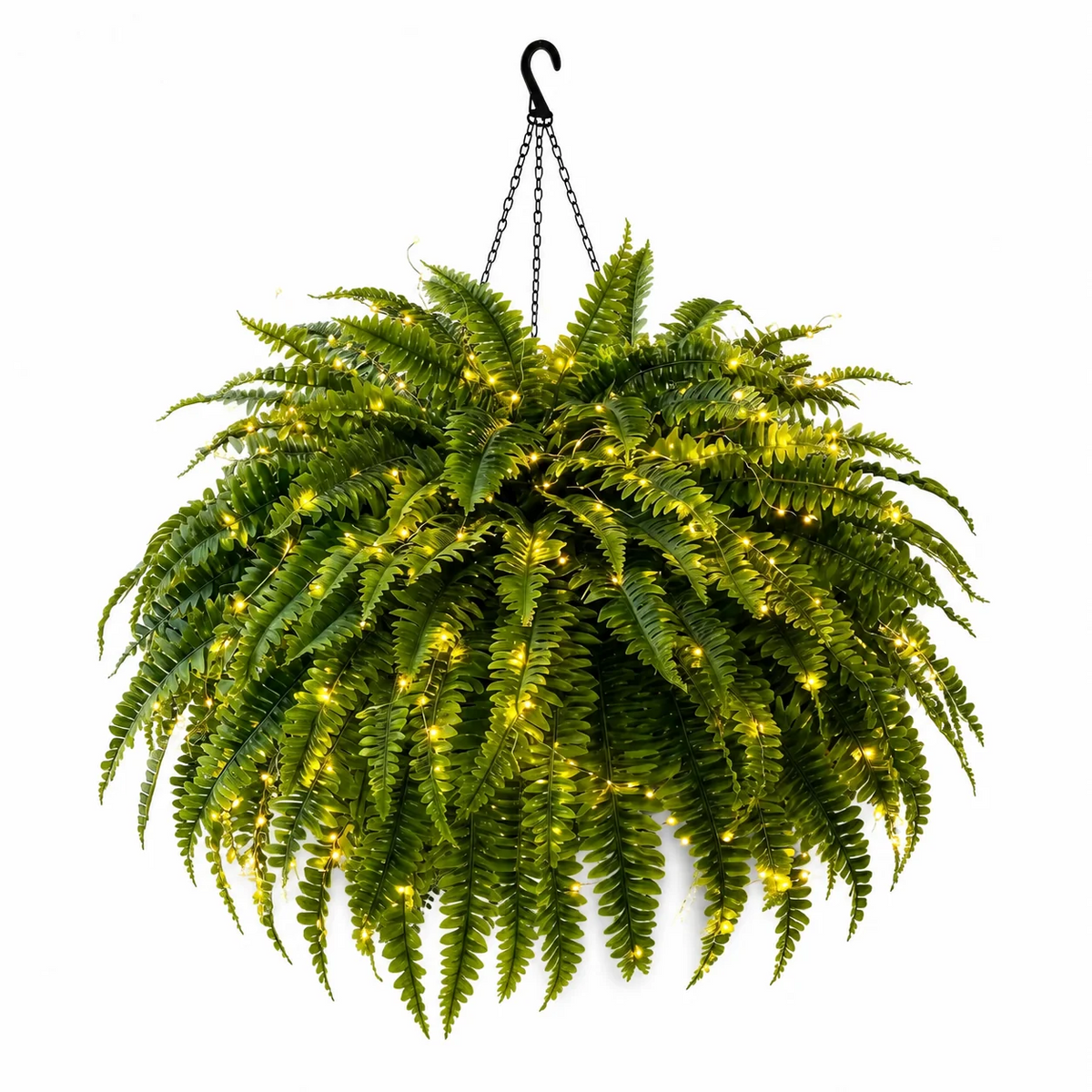 🔥Last Day 60% OFF🔥Oversized Pre-Lit Artificial Boston Ferns --No watering, No fading
