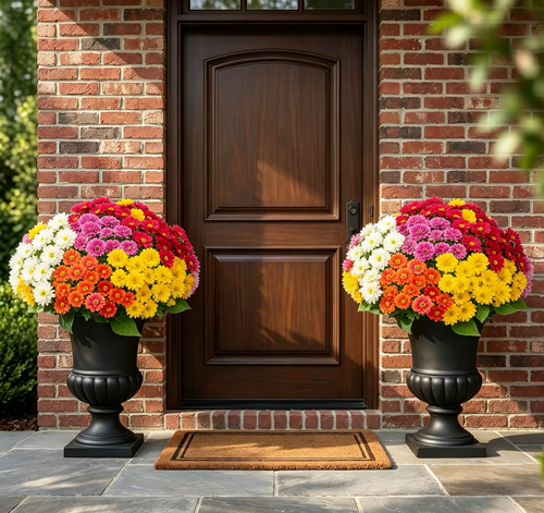 🔥 50% OFF Today Only 🔥 - Artificial Outdoor Mums Flowers - UV resistant, Waterproof, Windproof🌼