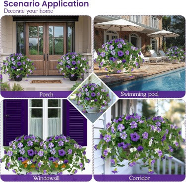 🔥Last Day 70% OFF🔥UV Resistant Faux Petunia Flowers – Fade-Proof Outdoor Floral Decor