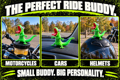 🦎🏍️ Wobbly Riding Buddy – Fun Lizard Car & Motorcycle Dashboard Decor 🎉
