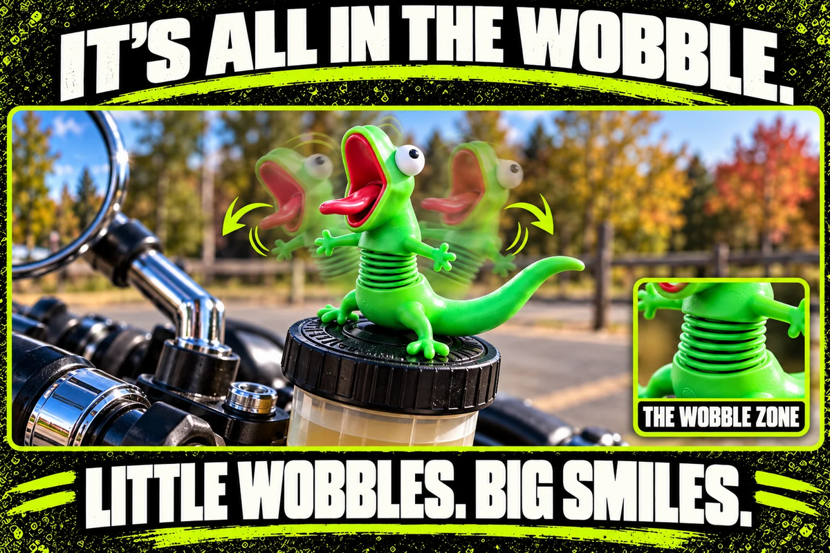 🦎🏍️ Wobbly Riding Buddy – Fun Lizard Car & Motorcycle Dashboard Decor 🎉