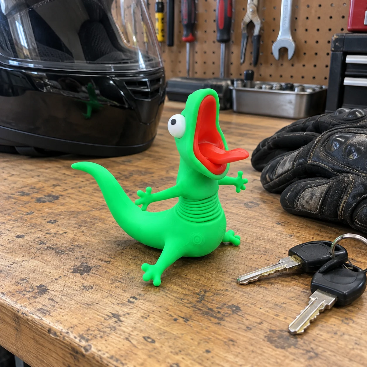 🦎🏍️ Wobbly Riding Buddy – Fun Lizard Car & Motorcycle Dashboard Decor 🎉