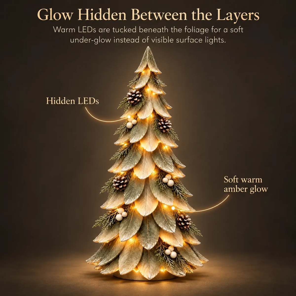 🌲 Everglow Winter Tree™ | Warm LED Layered Christmas Decor