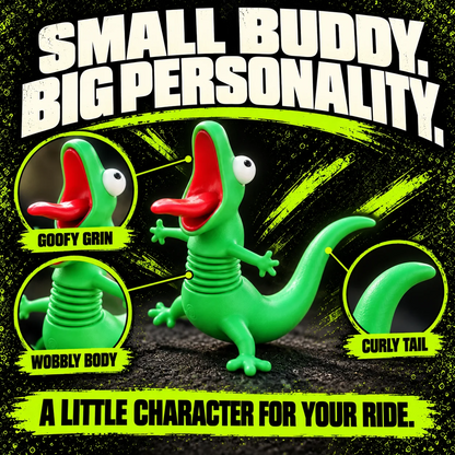 🦎🏍️ Wobbly Riding Buddy – Fun Lizard Car & Motorcycle Dashboard Decor 🎉