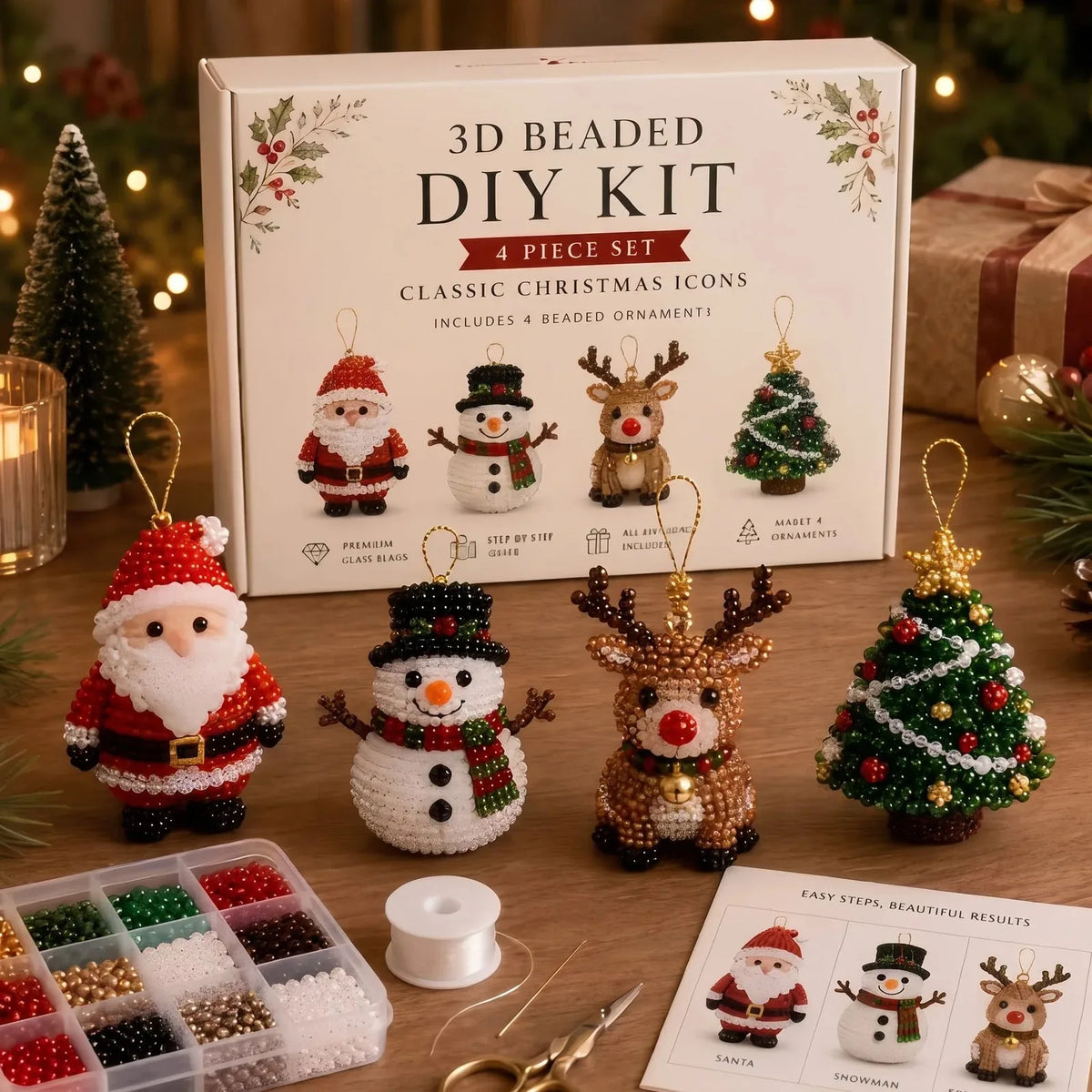 DIY Christmas Beaded Ornament Craft Kit