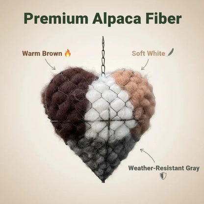 Handmade Alpaca Fiber Bird Nesting Heart