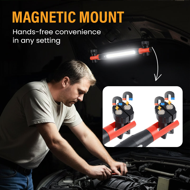 ⏰3000LM LED Work Light – Magnetic + hook, 5200mAh battery, 360° rotation. Type‑C fast charge. Bright as day anywhere! 🔋✨