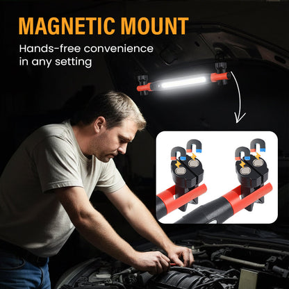 ⏰3000LM LED Work Light – Magnetic + hook, 5200mAh battery, 360° rotation. Type‑C fast charge. Bright as day anywhere! 🔋✨