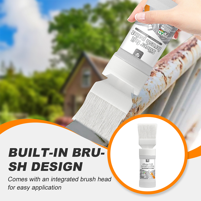 ⏳🔥LIMITED-TIME 50% OFF! ⏰✨🏠Water-Based Metallic Silver Paint with Built-in Brush💥👍