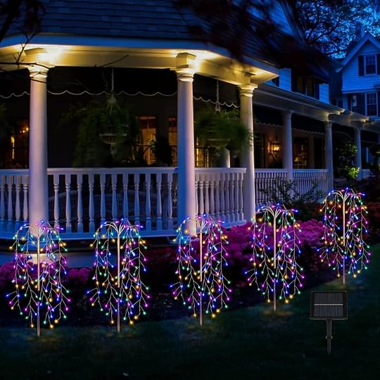 Solar Firework Garden Lights – Waterproof Starburst Stake Lamps For Paths, Patios & Parties