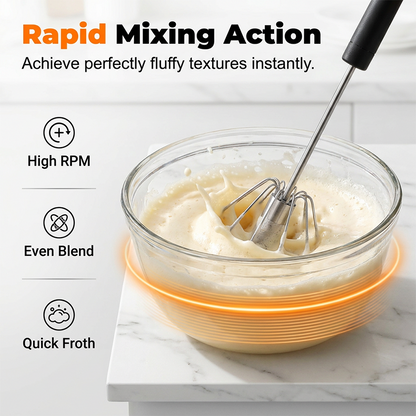 ⚡Stainless Steel Hand Egg Beater | Effortless Whisking – No Batter Splatter, Dishwasher Safe & Built to Last