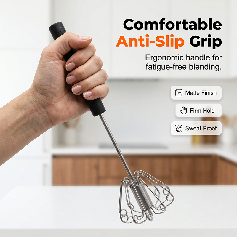 ⚡Stainless Steel Hand Egg Beater | Effortless Whisking – No Batter Splatter, Dishwasher Safe & Built to Last