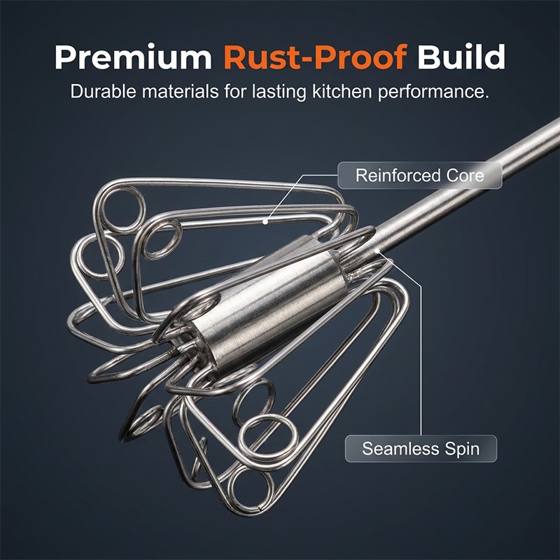 ⚡Stainless Steel Hand Egg Beater | Effortless Whisking – No Batter Splatter, Dishwasher Safe & Built to Last