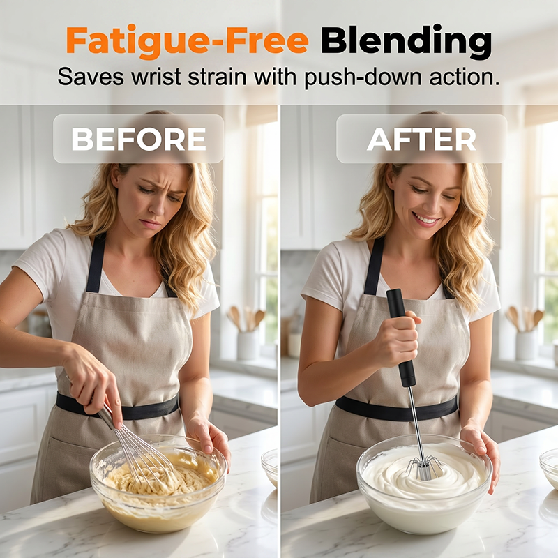 ⚡Stainless Steel Hand Egg Beater | Effortless Whisking – No Batter Splatter, Dishwasher Safe & Built to Last