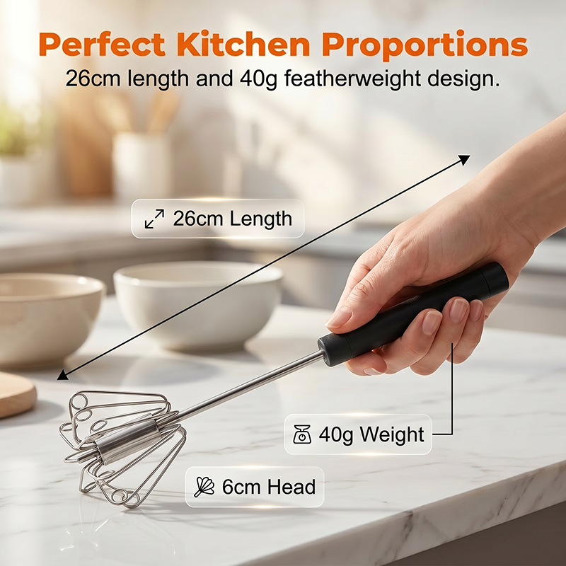 ⚡Stainless Steel Hand Egg Beater | Effortless Whisking – No Batter Splatter, Dishwasher Safe & Built to Last