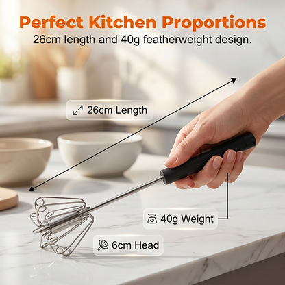 ⚡Stainless Steel Hand Egg Beater | Effortless Whisking – No Batter Splatter, Dishwasher Safe & Built to Last