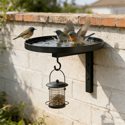 🏡Limited-Time 50% Off – Wall-Mounted Metal Bird Bath – Bronze Finish 🐦🧱🛁