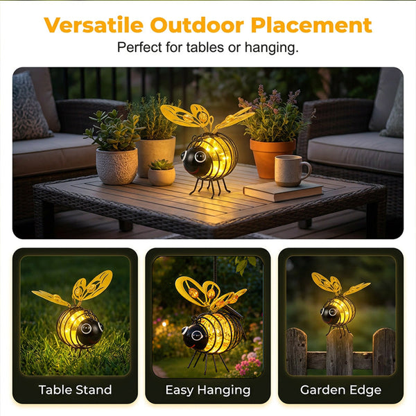 Hanging Solar Bee Light – Warm Amber Glow, Flicker-Free, Perfect For Garden Parties, Camping, Or Kids’ Rooms – Spread Joy Day And Night