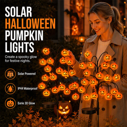 Pumpkin Solar Branch Lights - Halloween Garden Stakes