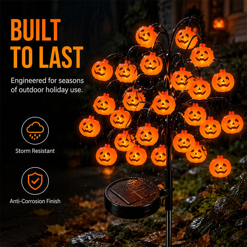 Pumpkin Solar Branch Lights - Halloween Garden Stakes