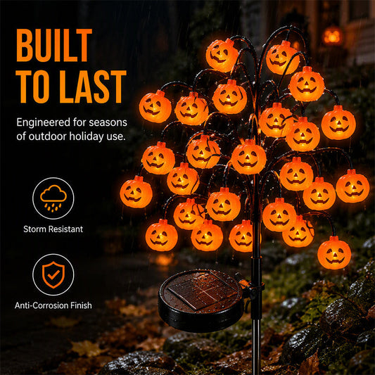 Pumpkin Solar Branch Lights - Halloween Garden Stakes