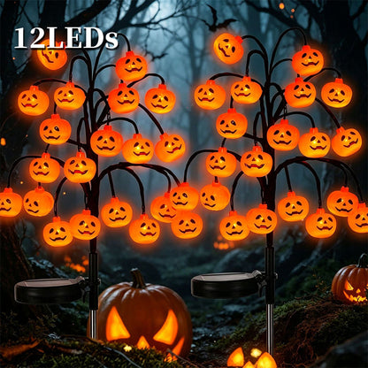 Pumpkin Solar Branch Lights - Halloween Garden Stakes