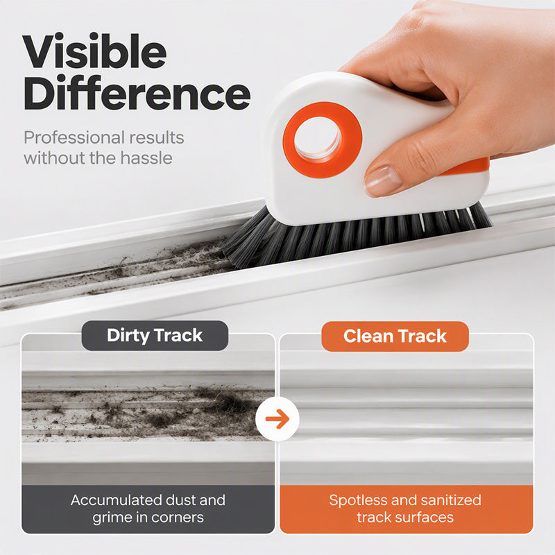📢Buy 1 Get Free 1 !! ⏰ 🧹 2-in-1 Window Groove Cleaning Brush with Built-in Scraper – Narrow Crevice Tool with Hard Bristles ✨ - image 8