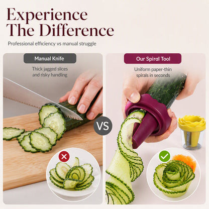 Manual Vegetable Spiralizer And Curler For Rose Flower Carving