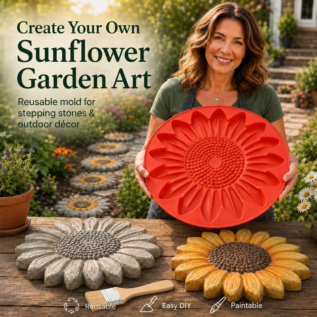 ⏳🔥LIMITED-TIME 50% OFF! ⏰🌻 Reusable Garden Art Mold – Make Your Garden Truly One of a Kind