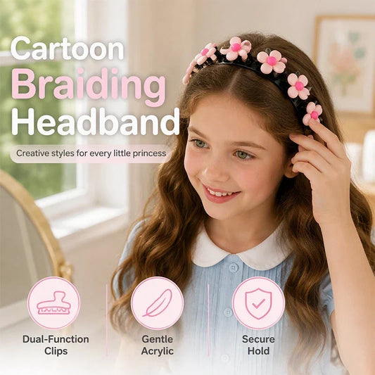 🎀 Cartoon Braiding Headband – Easy & Cute Styling(Buy one, get one free)
