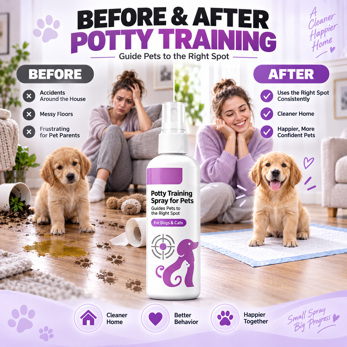 🐾 Pet Potty Training Spray – Easy-to-Use Training Aid to Help Guide Pets to the Right Spot