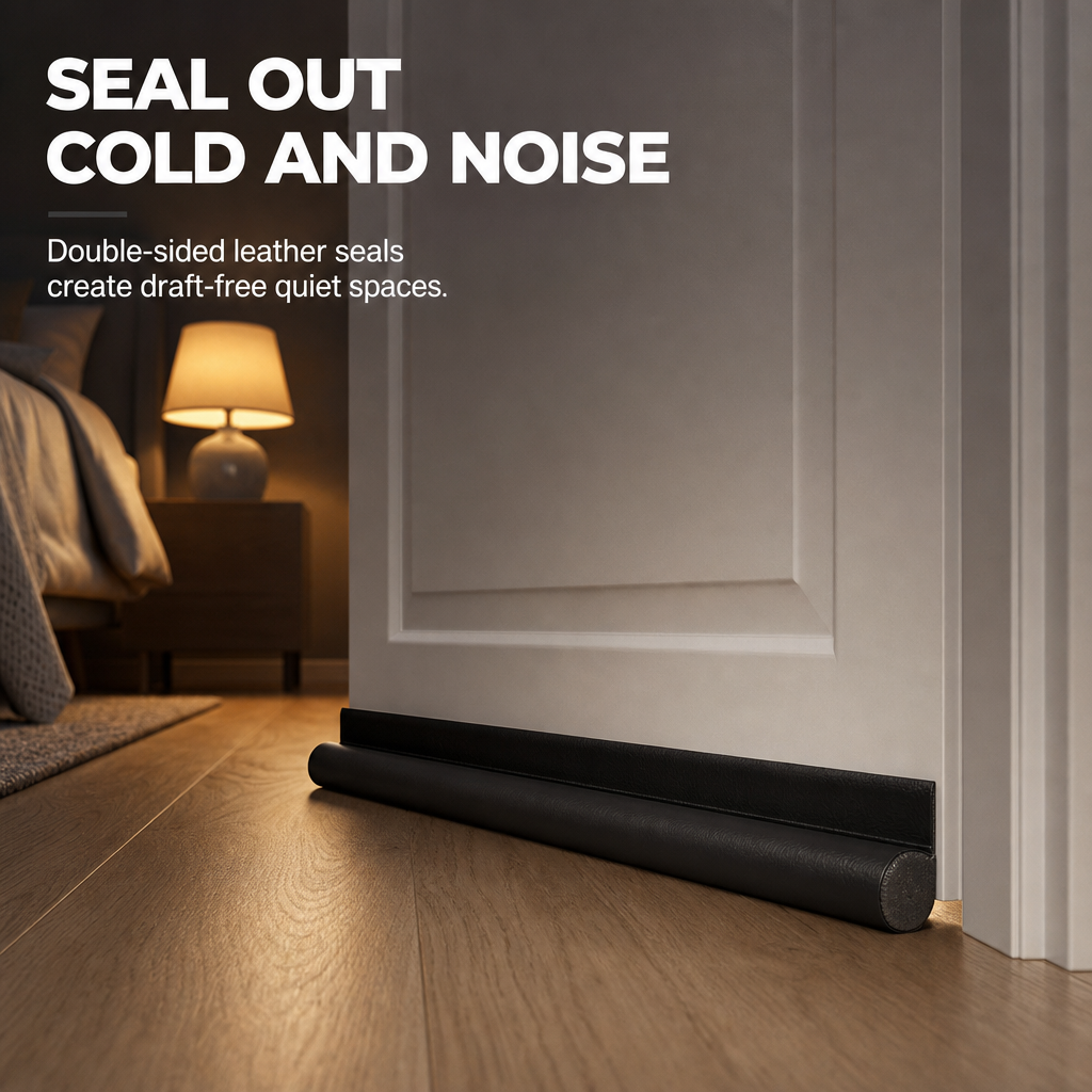 DIY Wear Resistant Leather Under Door Draft Stopper Windproof and Insect Proof Bedroom Door Bottom Seal Strip