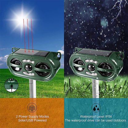 🐾 Save 50%! ☀️ Solar Ultrasonic Animal Deterrent – Humane & garden-safe ✨