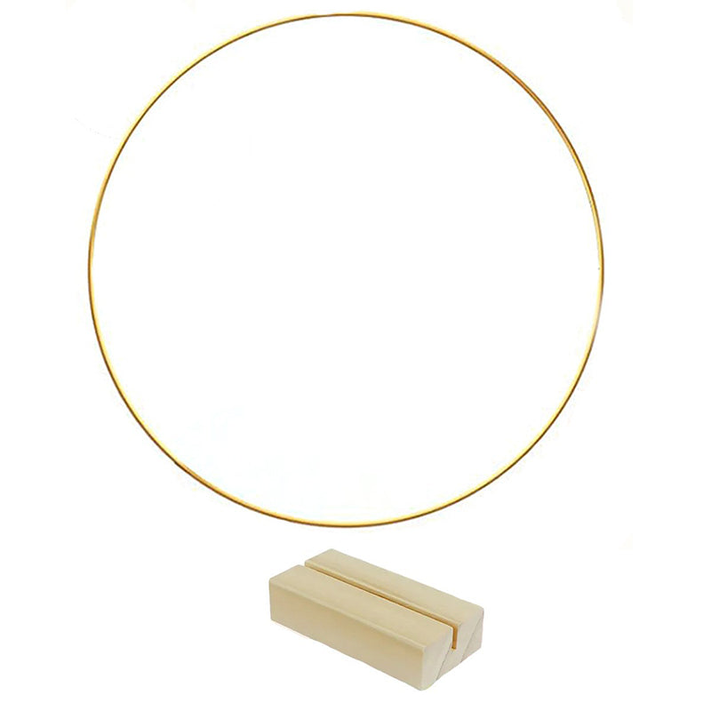 🎁🎄Christmas Sale 50% OFF!💞50K+ SOLD!⏳✨Gold Metal Floral Hoop Centerpiece with Wooden Stand
