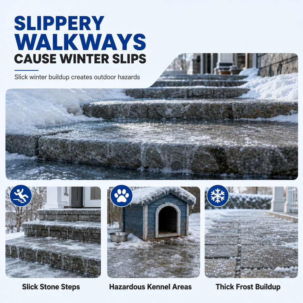 ❄️ Outdoor De-Icing & Snow Melting Spray – Fast-Acting Ice & Frost Remover for Walkways, Steps & Patios 🐾